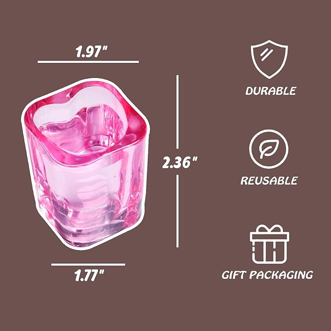 2oz Heavy Base Shot Glasses Sets of 12/Pink Shot Glass Cute For Bar Cart Accessories/Heart Shaped/Square