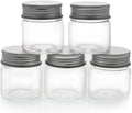 Juvale Mini Glass Spice Jars with Lids - 1.7 oz, Clear Art Deco, 5-Pack - Glass Craft Jars with Lids for Spices, Jams & Crafts