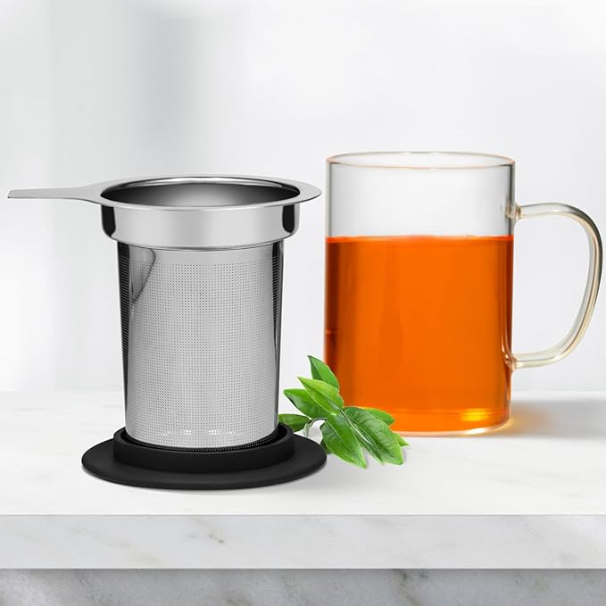 PARACITY Tea Infuser for Loose Leaf Tea, Loose Leaf Tea Infuser with Handles, Tea Strainer Extra Fine 18/8 Stainless Steel, Tea Strainer for Teapots, Mugs, Cups to Steep Loose Leaf Tea（2 Pack)