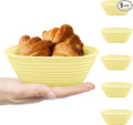 Silicone Banneton, Sourdough Bread Baskets (Set of 5, 6.5 Inch), Mini Oval Proofing Bowls, Bread Making Baking Supplies, Banneton proofing basket for Sourdough Baking