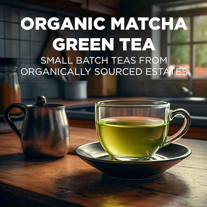 Maud's Organic Matcha Green Tea Pods, 48 ct, Recyclable Single Serve Tea Pods – 100% Gourmet Blended Tea Leaves, Compatible with Keurig K Cups Maker