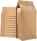 Coffee Bags with Valve (50 PCS,16oz/1lb) Kraft Paper High Barrier Aluminum Foil Flat Bottom Standing Coffee Beans Storage Packaging Bags,Reusable Heat Seal Side Zipper Pouches for Small Business&Home