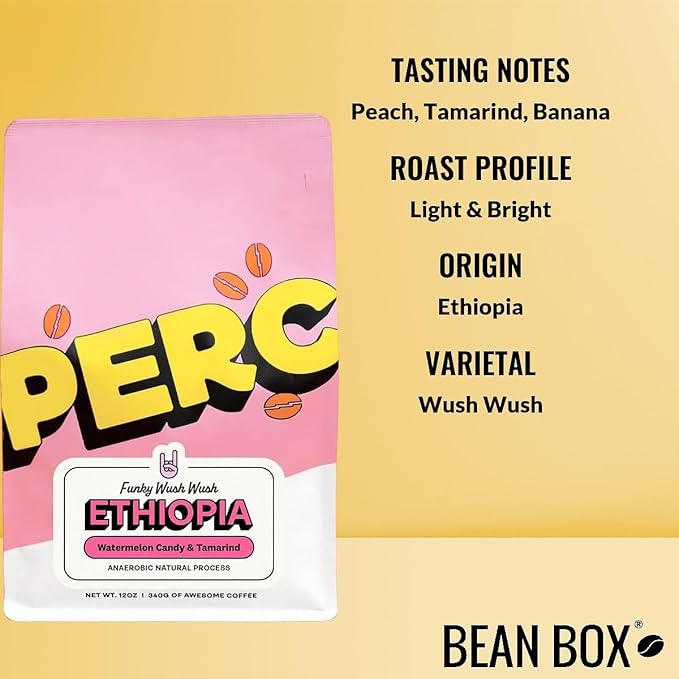 Ethiopia Funky Wush Wush - Roasted by Perc Coffee - Whole Bean Coffee - 2 Pound Bag