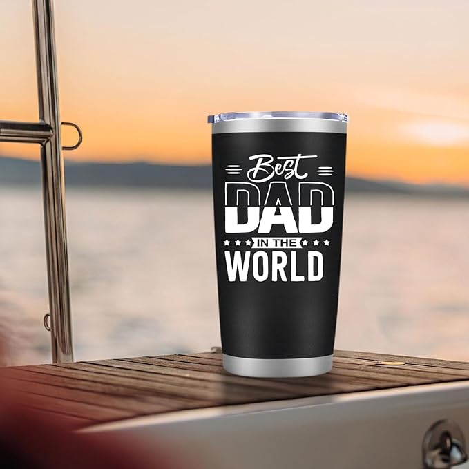 Gifts for Dad from Daughter Son Wife Kids, Christmas Gift for Men, Fathers Day Birthday Gifts for Husband Daddy Stepdad Grandpa Him Dads, Best Dad Ever Gift, 20 Oz Stainless Steel Tumbler