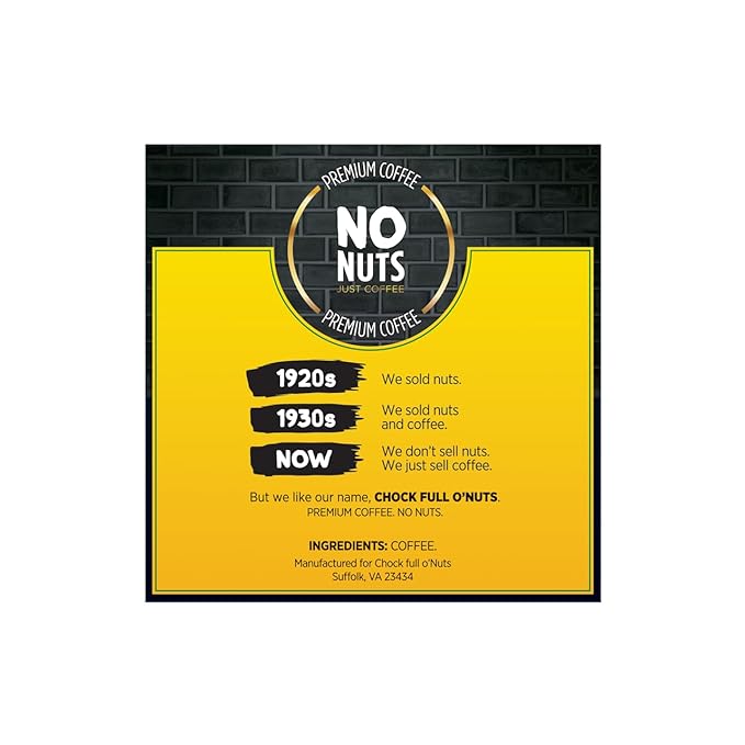 Chock Full o'Nuts Midtown Manhattan Coffee, Compatible with K-Cup Pods, 12 CT (Pack of 3)