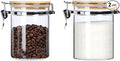 KKC HOME ACCENTS Borosilicate Glass Sealed Jars with Airtight Lid, Airtight Glass Food Storage Container with Locking Clamp Bamboo Lid for Loose Tea,Sugar,Cocoa,Coffee Canister,27 fl oz