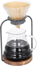 SOTECH Pour Over Coffee Dripper Set, Filter Holder Glass Server with Paper Coffee Filters Manual Stand for Tea and Saffron