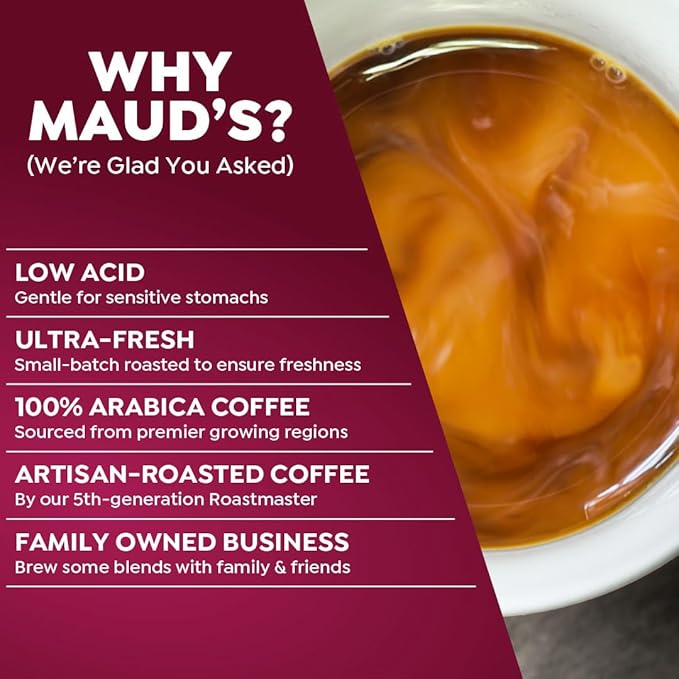 Maud's Decaf Raspberry Chocolate Flavored Coffee Pods, 18 ct, Decaffeinated Medium Roast Flavored Coffee in Recyclable Single Serve Pods – 100% Arabica Beans, Compatible with Keurig K Cups Maker