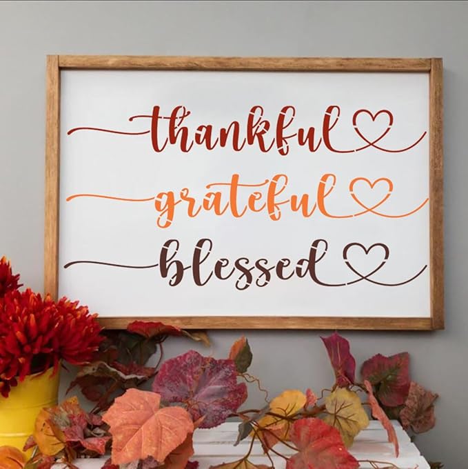 Large Fall Stencils 12” Thanksgiving Stencils Pumpkin Stencil for Painting on Wood Fabics Doormats DIY Crafts Decor