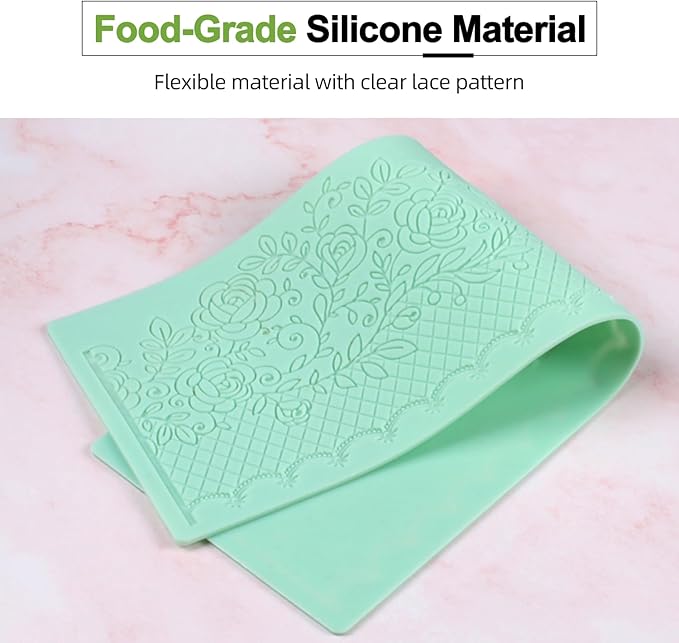 GROWTAIL Lace Molds Silicone,Cake Fondant Embossing Mat,Lace Molds for Cake Decorating Edible Lace