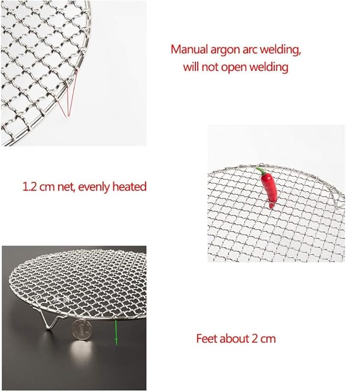 Versatile Round 304 Stainless Steel Cooling Rack Baking,Heat Resistant Rust Proof Sturdy Durable Dia 7"