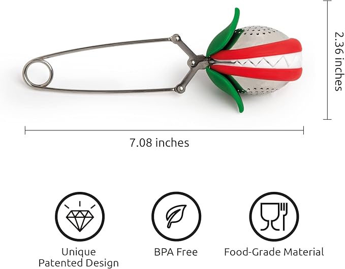 Cute Tea Infuser by OTOTO - Loose Leaf Tea Steeper, Tea Accessories, Tea Diffusers, Tea Infuser for Loose Leaf Tea, Tea Strainers, Cute Gifts, Tea Gift Set, Kitchen Gifts, Cooking Gadgets
