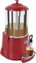 Hot Chocolate Maker Machine, 400W 10L/2.7Gal Electric Stainless Steel Hot Chocolate Dispenser Melting Machine, Commercial Beverage Warmer Coffee Maker for Kitchen Party, Red