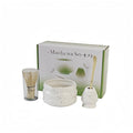 7-piece matcha kit includes matcha bowl. white speckled matcha tea set with bamboo whisk -, sifter, scoop, stainless steel filter, tea caddy, cloth & gift box - for matcha green (4)