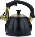 Stainless Steel Tea Kettle for Stove Top Teakettles Stovetop Whistling with Heat Proof Ergonomic Handle 2.5 Quart