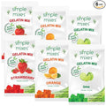 Simple Mixes Natural Gelatin Variety Pack, 2 Each: Strawberry, Orange & Lime, Healthy, Dye-Free, No Gluten or Fat, Kosher, 6 Pack