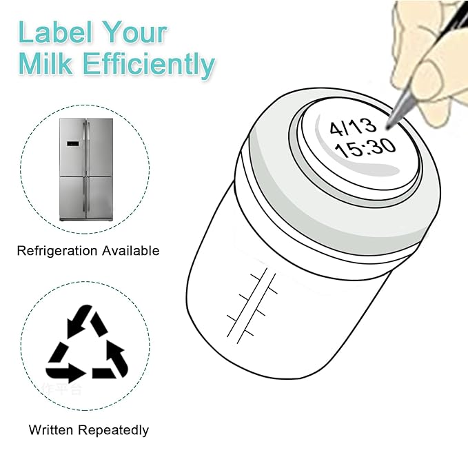 COMI Wide Neck Glass Breastmilk Collection n Storage Bottle, 4 Packs, 8oz with Screw Ring Sealing Disk; Re-markable Sealing Disc. BPA Free, Fits Breast Pumps & Nipples (2 Gray Lids + 2 Pink Lids)