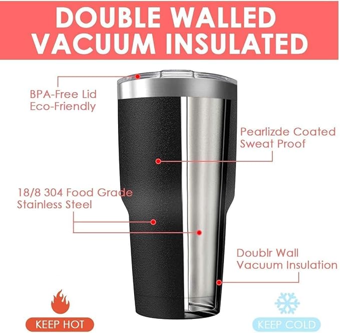 30oz Stainless Steel Travel Mug with Lid, 16 Pack Double Wall Vacuum Insulated Bulk Tumbler, Powder Coated Coffee Cup Suitable for Vehicle Cup Holders