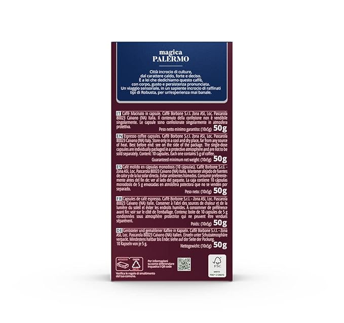 Caffe Borbone Aluminum Coffee Pods Compatible with Nespresso Original Machines, Magica Palermo, Medium Roast, Intense and Full-Bodied, Genuine Italian Coffee - NOT compatible with Vertuo - 100 Count