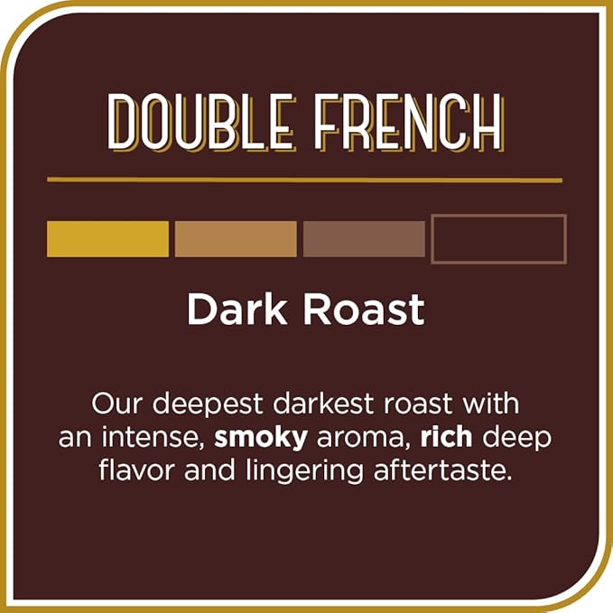 Don Francisco's Double French Dark Roast Coffee - 72 K-Cup Compatible Single-Serve Pods - Bold, Smoky Flavor - 100% Arabica - Recyclable - Rich Aroma, Full-Bodied Taste - Compatible with Keurig Brewers