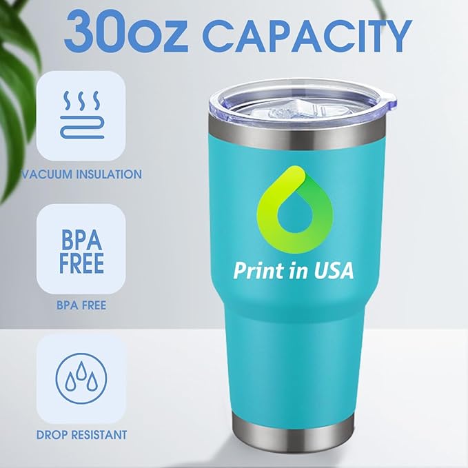 Personalized Tumbler with Pictures Text Logo,Print in USA,30oz Custom Coffee Tumbler with Lid & Straw,Double-layer Stainless Steel Custom Insulated Tumbler,Personalized Gifts As Birthday,Christmas