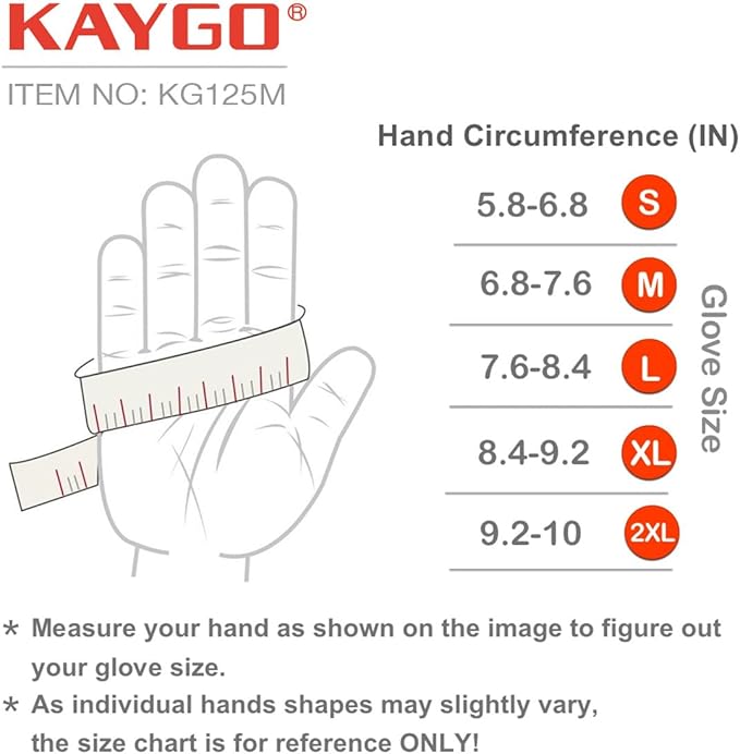 KAYGO Work Gloves For Men, KG125M Mechanic Utility Work Gloves for All Purpose, Excellent Grip, Heavy Duty, Improved Dexterity, Touch Screen,2X-Large