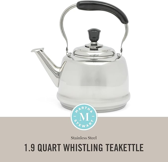 Martha Stewart Kingstree Large 2 Qt Heavy Gauge Tea Kettle - Stainless Steel