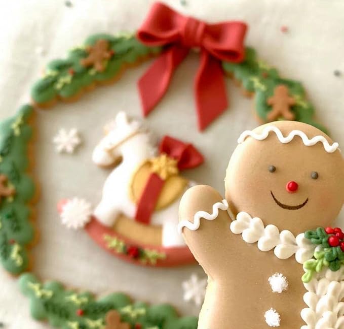 3-Piece Gingerbread Man Cookie Cutter Set, 5.12" x 4.34" x 3.42" - Stainless Steel Holiday Cookie Cutter Shapes for Baking Gifts