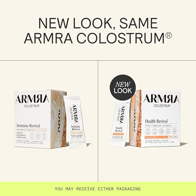 ARMRA Colostrum™ Powder | Blood Orange | Gut Health & Bloating | Skin & Hair | Immunity | Keto, Gluten & Fat-Free | 60 Servings