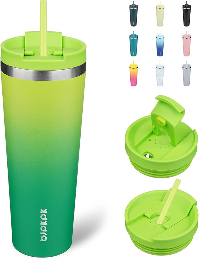 BJPKPK 26oz Tumbler With lid And Straw Stainless Steel Travel Coffee Mug Insulated Tumblers Cups,Bamboo Grove