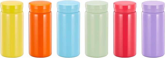 Mini Thermos Cute Water Bottle - 7 oz Tiny Insulated Vacuum 18/10 Stainless Steel Small Flask - Leak Proof & Spill Proof & Keeps Cold and Hot for Drink, Coffee, Tea-6PC