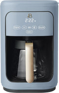 Beautiful Coffee Maker, 14-Cup, Touch Display, Programmable, 1200W, Stainless Steel, Keep Warm, 24h Timer dishwasher-safe (Cornflower Blue)