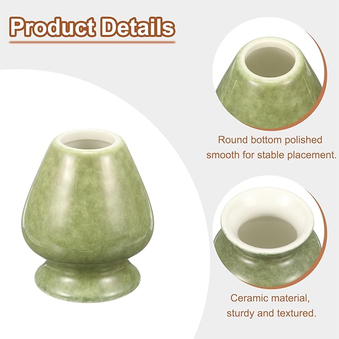 HARFINGTON Ceramic Chasen Stand 70mm Matcha Whisk Holder Teas Set Whisks Stand Traditional Matcha Tea Chasen Holder Tea Set Accessories for Tea Tasting, Matcha Green