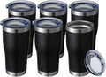 HASLE OUTFITTERS 20 oz Tumbler Bulk, Stainless Steel Tumblers with Lid, Vacuum Insulated Tumbler, Double Wall Tumbler Cup, coffee mugs, Black, 6 Pack
