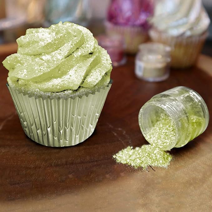 BAKELL Neon Green Edible Glitter, 25 Grams | TINKER DUST Edible Glitter | KOSHER Certified | 100% Edible Glitter | Cakes, Cupcakes, Cake Pops, Drinks, Dessert Vegan Glitter & Dusts (25g, Neon Green)