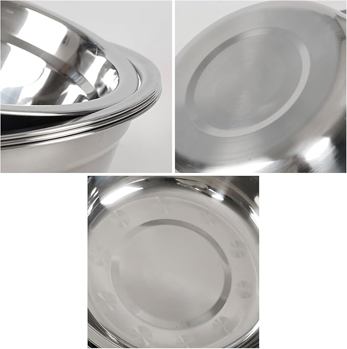 Xyskin Set of 4 Stainless Steel Mixing Bowl Set, Metal Serving Bowls, Great for Cooking, Baking, Prepping