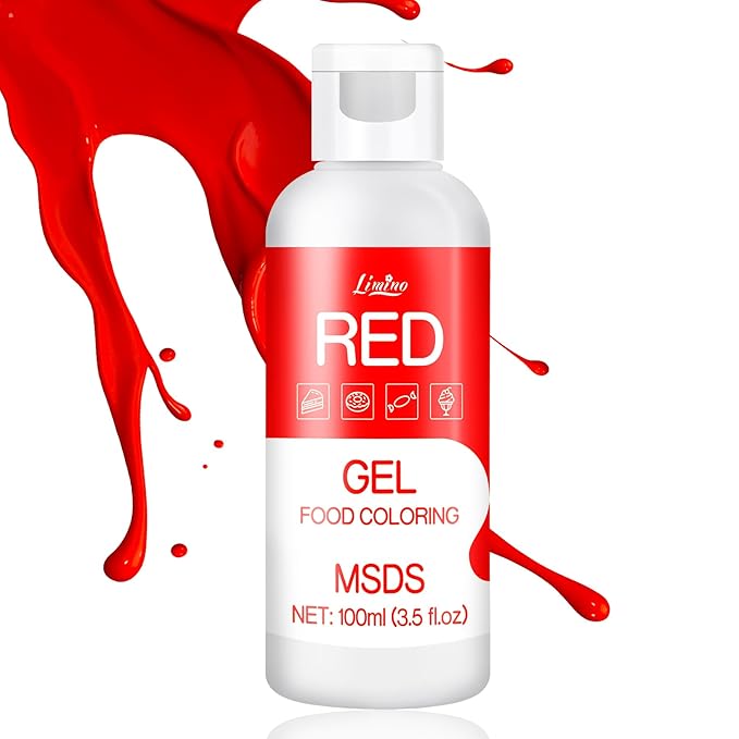 Gel Food Coloring - 3.5 fl.oz Vivid Food Coloring Gel for Baking, Cake Decorating, Cookie, Fondant, Macaron - Tasteless Concentrated Edible Food Color Dye for Icing, Slime, Drinks, DIY Crafts (Red)