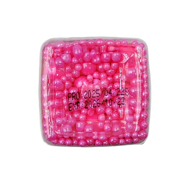 Edible Rose Pink Sugar Pearls Candy Sprinkles 120G/ 4.23Ounce Baking Cake Sprinkles Cupcake and Cake Topper Cookie Decorations Wedding Party Valentines Halloween Christmas Supplies