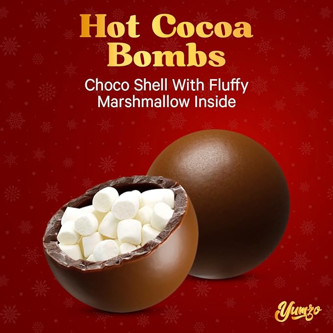 Chocolate Bombs Gift Set - 6 Pack - Cocoa Bombs Premium Hot Chocolate Bomb Filled with Marshmallows and Cocoa Mix - Makes 6 Large Servings - Gift Box.