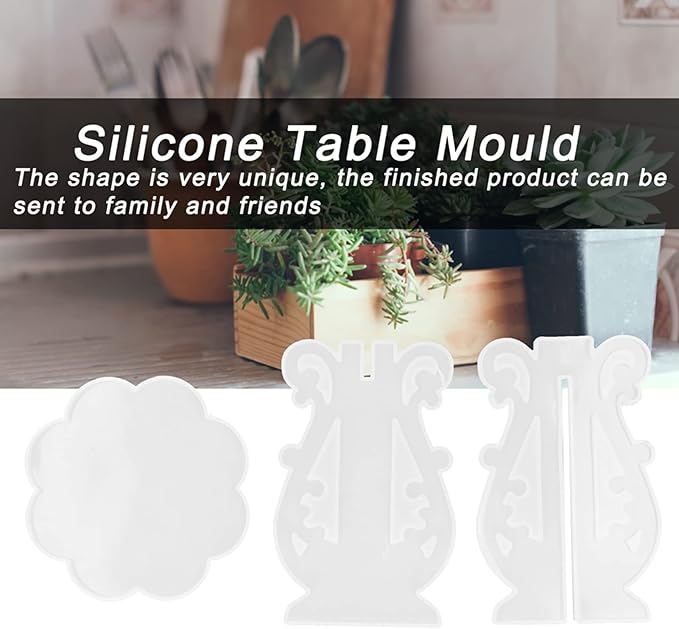 3Pcs DIY Silicone Flower Pot Shelf Mold Easy Demoulding Unique Shape Suitable for Resin Crafts (European Mold 60-732)