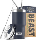 Beast 20 oz Tumbler Stainless Steel Vacuum Insulated Coffee Ice Cup Double Wall Travel Flask (Navy Blue)