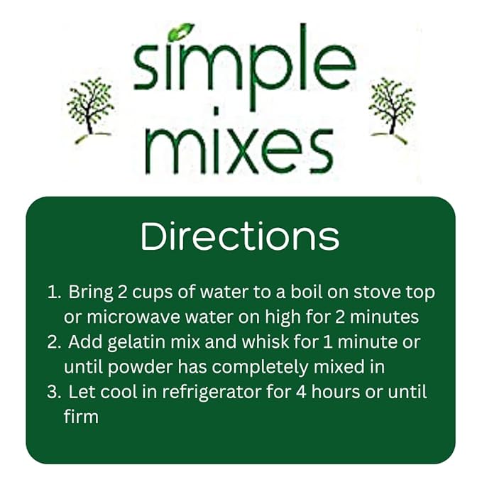 Simple Mixes Natural Gelatin Dessert, Orange, Healthy Snack, Dye-Free, No Gluten or Fat, Kosher, 3 Pack
