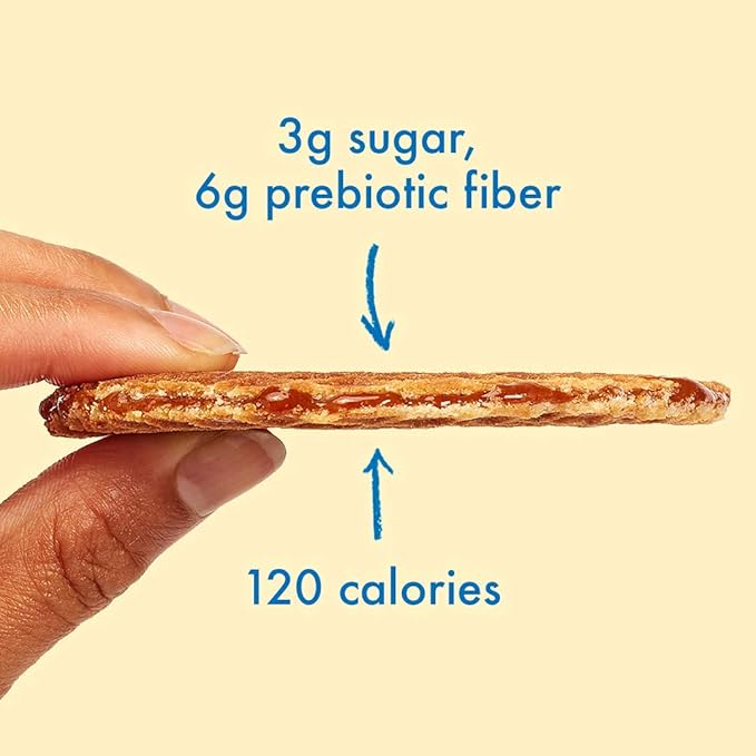 Rip Van Wafels Dutch Caramel & Vanilla Stroopwafels - Healthy Snacks - Non GMO- Keto Friendly - Office Snacks - Low Sugar (3g) - Low Calorie- 48 Pack