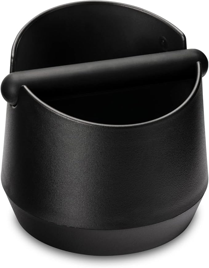 Espresso Knock Box - 5.8 Inch Coffee Knock Box Espresso, Shock-absorbent espresso grounds knock box with Removable Knock Bar and Non-Slip Base for easy coffee ground disposal(Round)