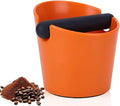 5 Inch Coffee Knock Box Shock-Absorbent Durable Barista Style Knock Box With Removable Knock Bar and Non-Slip Base Gift (S-Orange)