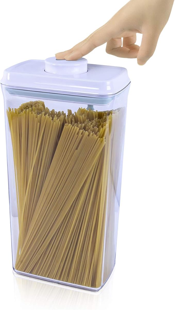 BopTop (1pc - Spaghetti/Cereal) Airtight Food Storage Container – Mechanical Silicone Seal Canister - BPA-Free - 3.3Qt