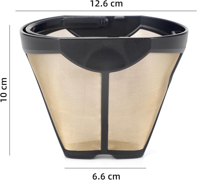 Coffee Permanent Filter for Ninja CFP Dual Brew, Reusable Gold Tone Coffee Filter Basket Compatible with Ninja Coffee Makers CFP300 CFP301 CFP305 CFP307 (2 Packs)