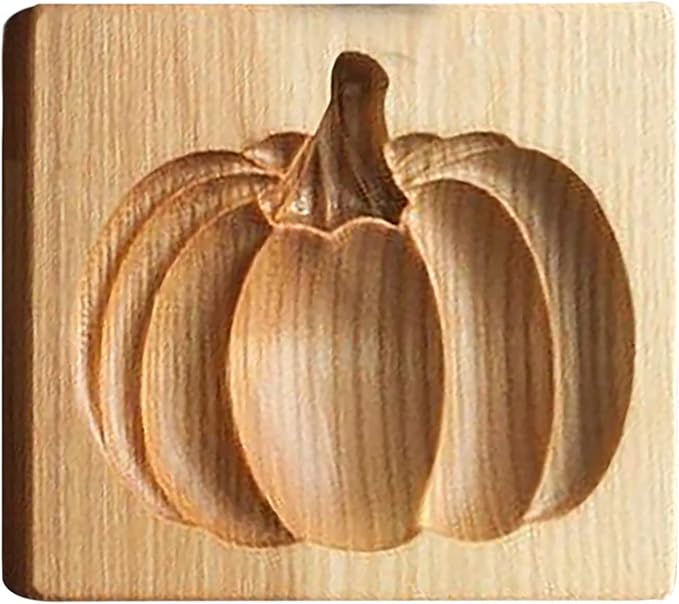 Wooden Cookie Biscuit Mold, 3D Baking Mold, Embossing Craft Decorating Baking Tool, Suitable for Halloween Thanksgiving Christmas Kitchen DIY (Pumpkin 10 * 8 * 2)