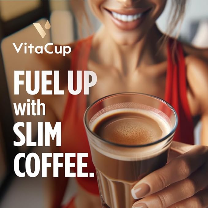 VitaCup Slim Ground Coffee, Diet Support with Ginseng, Garcinia, B Vitamins, Medium Dark Roast, Bold and Smooth,100% Arabica Specialty Coffee Grounds, 2 bags, 11oz each