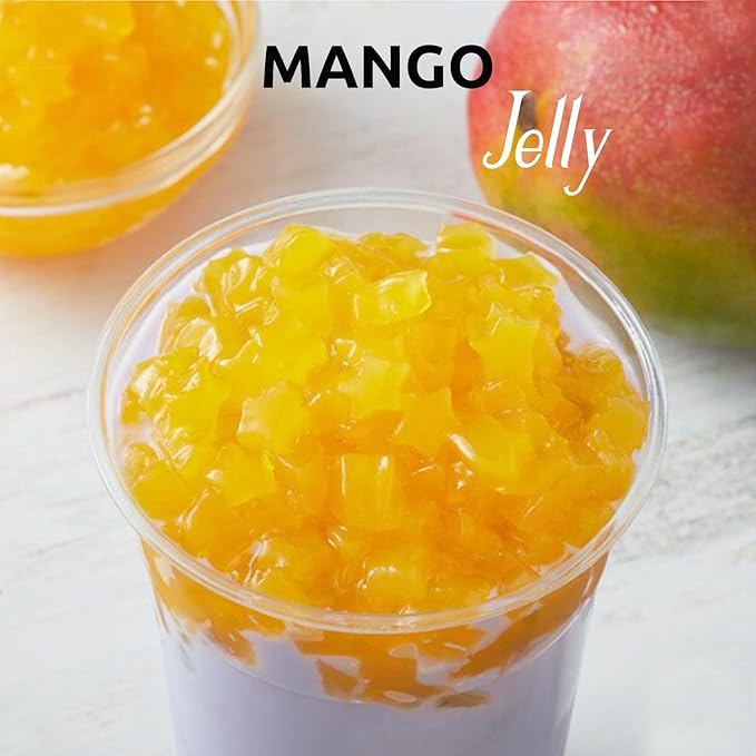 Fanale Coconut Jelly Topping nata de coco for Bubble Tea | Mango Star Jelly Topping for Boba Tea, Smoothies, Slushes, Desserts 400g(Pack Of 1)